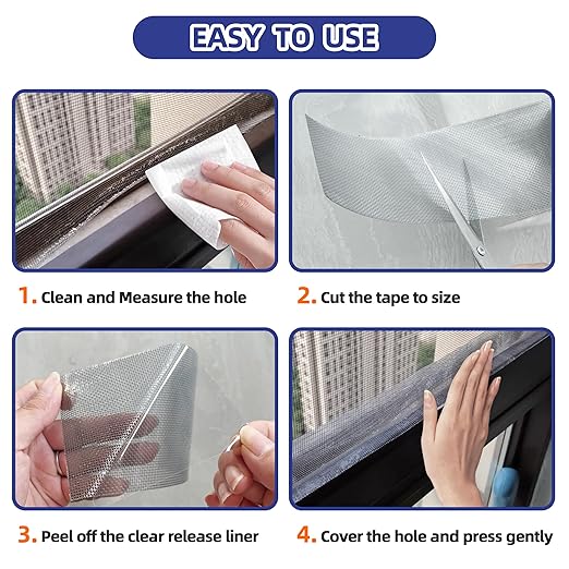 KING MOUNTAIN Grey Window Screen Repair Tape,3inX10FT Heavy Duty Screen Repair Kit for Window Screen and Screen Door,Strong Adhesive & Waterproof Window Screen Patch