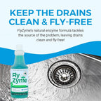 Kinzua Environmental Fly-Zyme, Highly Concentrated Enzyme Drain Cleaner for Pipes, Drain Gel for Fruit Flies, Organic Waste Degrader & Odor Neutralizer, 32 fl oz