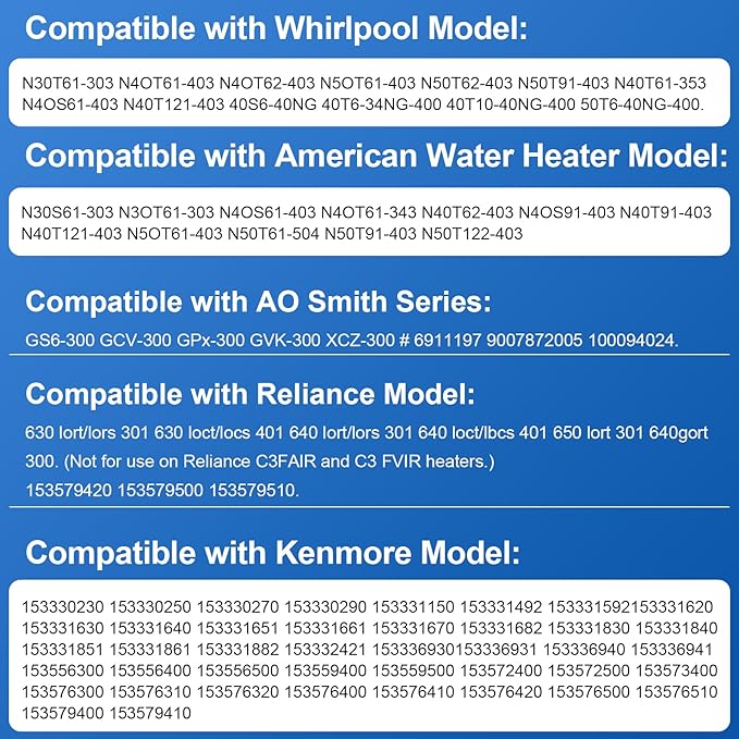 100112328 Minivolt Thermopile for Water Heater, 21" 100112328 Thermopile Assembly Compatible with Reliance Whirlpool, A.O.Smith, Kenmore, Replace Model 6911197, 9007872005, 100094024