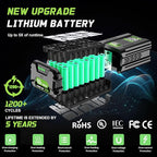 XAVITO Replacement for Greenworks 60V Battery 5.0Ah, New Upgraded 5X Longer Runtime, Compatible with Greenworks 60V Cordless Power Tool, for 60V Battery LB60A02 LB60A03 LB602 LB6025