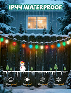 50 Pack C7 Christmas Replacement Bulbs, 5W Incandescent Multicolor Bulbs Waterproof, E12 Night Light Bulbs for Outdoor String Lights, for Porch Patio Garden Decor, Red, Blue, Green, Orange, White