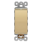 LIDER Minimalist Design Matte Finish Lighted Decorator Switch, Frameless Paddle Light Switch with Locator Light, Grounding Screw, 3-Way or Single Pole, 15A 120V, UL Listed, LS15-3W-GD, Gold