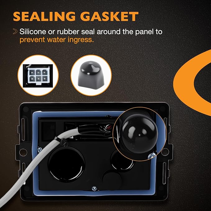 36387 RV Toilet Wall Switch Compatible with Thetford Tecma Silence Plus RV Toilets, with White and Black Cover