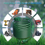 K KASONIC - 100 Ft Extension Cord with 3 Outlets, UL Listed 16/3 SJTW 3-Wire Grounded, 10A 125V 1625W for Indoor/Outdoor Use - Green