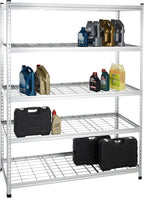 Amazon Basics 4000IBS Heavy Duty Adjustable Storage Shelving Unit, 5 Shelf, High-Grade Aluminum, Silver, 60 x 24 x 78 Inch
