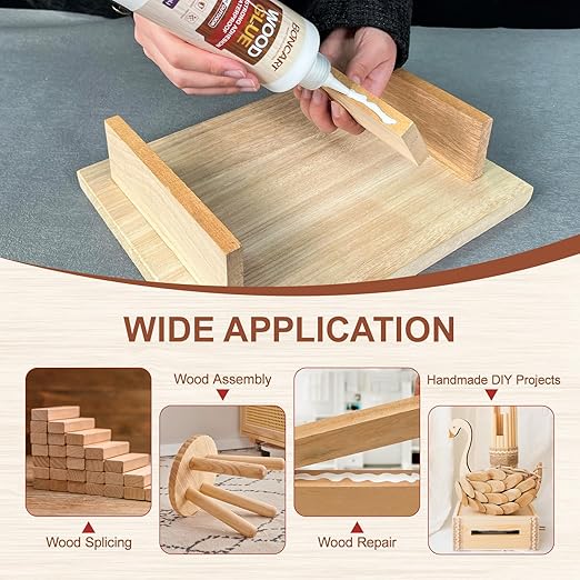 Super Strong Wood Glue, 8.45fl.oz Clear, Waterproof for Heavy Duty Woodworking, Furniture Assembly (1 Pack)