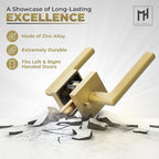 Mega Handles Prime Privacy Lever Door Handle for Hallway, Closet and Bathroom, Keyless Reversible Design Door Levers, Fits All Standard Door Sizes, Covered Screws Included - Satin Brass (1 Pack), 5"