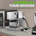 GEARit 360 Rotating Flat Plug Extension Cord (4ft, Black) Multi 3-Outlet Extension 16 AWG Wire, Adapter for Small Spaces, Right Angle Socket, ETL Certified - 4 Feet