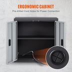 VEVOR Foldable Wall Cabinet, Metal Garage Locker Mounted 26" Small Tool Chest 240 LBS Loading Capacity Adjustable Shelf Magnetic Door File for Warehouse Office Home Black