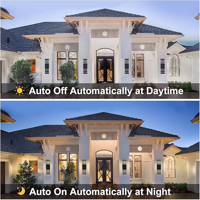 Dusk to Dawn Outdoor Wall Lights 1 Pack, IP65 Waterproof Modern Exterior Light Fixture, 3000K Warm White 3-Layer Up and Down Outdoor Wall Sconce for House Front Porch Garage