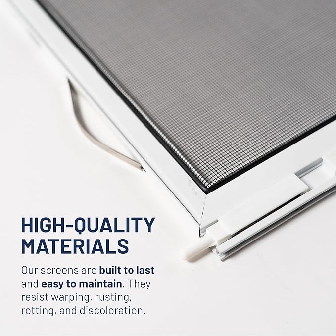 Fully Assembled Replacement Window Screen, Custom Size Full Window Screen (FS1) with No Hardware for Versatile Installation. Lightweight, Durable, and Proven to Last!