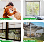 Window Screen Replacement Kit 32 Inch X 66 Feet Durable High Hardness Nanofibers Roll Screen Mesh Window Screen Repair Kit Black for Any Door and Window