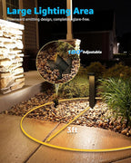 SUNVIE LED Low Voltage Landscape Lighting Kit 12V-24V Aluminum Low Voltage Landscape Lights Wired, 3000K Outdoor Pathway Lights Spotlights with Connectors Waterproof for Patio Yard Garden, 8 Pack