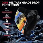 ARCCAPTAIN Welding Helmet Auto Darkening, 1/1/1/1 True Color Welding Hood, 4 Arc Sensor 1/25000s Response Time Solar Powered Weld Hood Helmet, Holiday