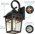 Front Porch Lights Outdoor Wall Lights Exterior Wall Sconce, Matte Black Exterior Light Fixtures with Waterproof Farmhouse Outdoor Lighting Fixtures for House Garage Porch Patio