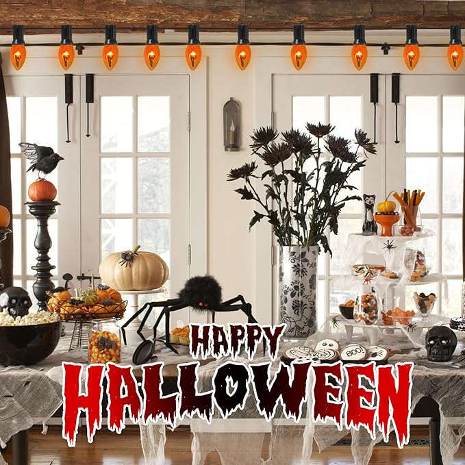 E12 Flicker Flame Replacement Candle Bulbs, 25-Pack Orange Flame Light Bulbs for Home Decor, Energy-Efficient Flickering Light Bulbs for Chandeliers, Wall Sconces, and Lanterns, UL Listed