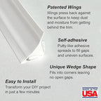 InstaTrim The Original Flexible Trim - 50ft White 3/4" Wide Caulk Tape - Adhesive Trim with Many Uses Including Caulking for Bathtubs, Sinks, Counters, Tile, Floors - Made in USA