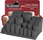 Yelanon Felt Furniture Pads for Hardwood Floors -216 Pcs Premium Felt Pads for Chair Legs, Floor Protectors for Furniture, Black