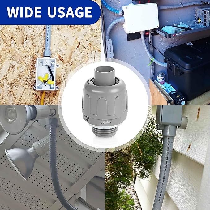 (1/2" Conduit Coupling 20 Pack) Yariwiz 1/2 Plastic Liquid Tight Conduit Coupling