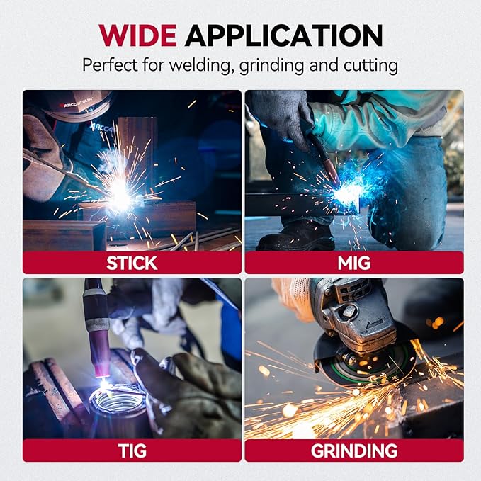 ARCCAPTAIN True Color Auto Darkening Welding Helmet with Upgraded Arc Sensor, 1/1/1/1 Top Optical Clarity Solar Power Welding Hood, 1/25000s Response Time, 4/9-13 for TIG MIG ARC Welding Mask, Rivet