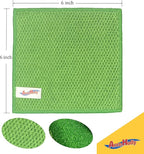 15 Pack Microfiber Scrub Dish Cleaning Cloth, Non-Scratch, Reusable & Durable for Pan Pot Dish Cooktop Stovetop Counter Kitchen Household, Machine Washable, 6 x 6 Inch, Orange, Blue & Green Assorted