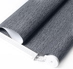 ALLBRIGHT 100% Blackout Roller Blinds Woven Shades with Striped Jacquard, Cordless Window Shades, UV Protection Fabric, Easy-Install for Indoor Home & Office, Dark Blue Old, 34" W x 72" H