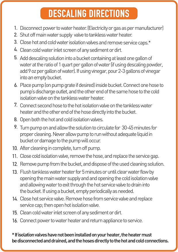 Tankless Water Heater Flush Kit with Gallon Concentrated Vinegar, Dilutes to 4 Gallons