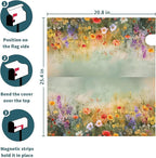 Kawani Spring Floral Mailbox Covers Magnetic Summer Wild Flower Mailbox Covers Magnetic Standard Size 25.5x21 Inch Spring Easter Holiday Post Letter Box Cover for Garden Yard Decor