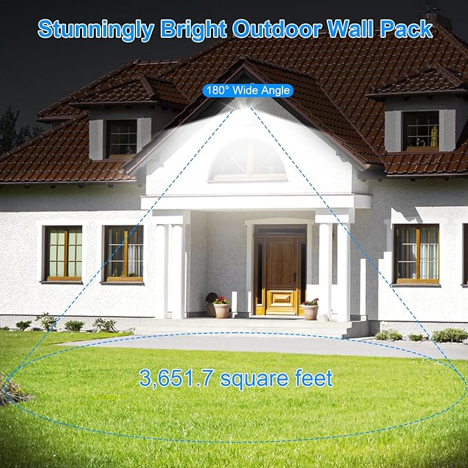 Modern Sleek LED Flood Light 120W, 360° Rotatable Outdoor Security Areas Lighting, 14200LM 5000K Waterproof Wall Pack for Yard,Building,Driveway,Car Lot (4Pack)