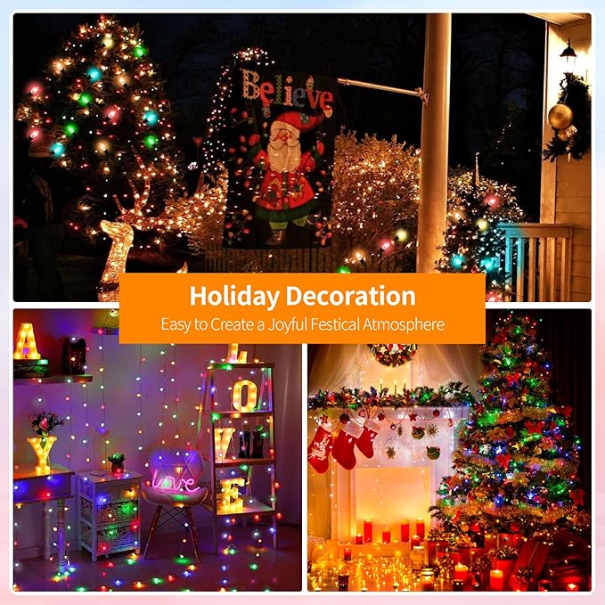 C7 LED Replacement Bulbs, 25 Pack Multicolor Christmas Light Bulbs for Outdoor String Lights, Patio Xmas Tree Holiday Party Wedding Prom Decor, E12 Candelabra Base