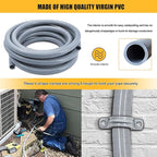 1/2 inch 150 Foot Liquid-Tight Conduit and Connector Kit, Flexible Non Metallic Electrical Conduit, With 10 Straight and 10 Angle Fittings and Pipe Strap
