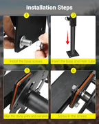 Heavy Duty Double Welding Cable Lead Reel, 10" Lockable Welding Lead Reel with 360° Rotatable Base and Metal Pin, Accommodates 150 Feet of 1/0 and 125 Feet of 2/0 Cable