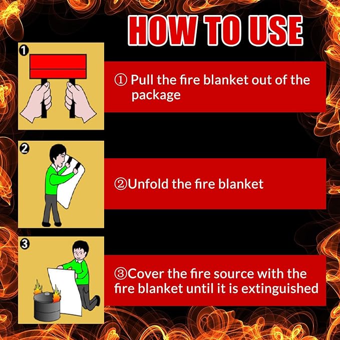 Jerify 8 Pack Fire Blanket for Home Emergency Fire Blanket 47 x 47 Inch Kitchen Fire Suppression Blanket Fiberglass Fire Blanket Flame Retardant Protection and Heat Insulation (Red)