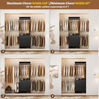 Aheaplus Closet System With 3 Wooden Drawers, Walk-in Wardrobe Organizer, Clothes Rack With 4 Hanging Rods, Garment Rack, -4R, Black