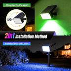 Solar Spot Lights Outdoor Color Changing, [4 pack/28 LED] 7 Modes Auto On/Off Solar Landscape Spotlights, Ip67 Waterproof Solor Powered Pathway Lights for Outside Yard Garden Walkway Tree Patio
