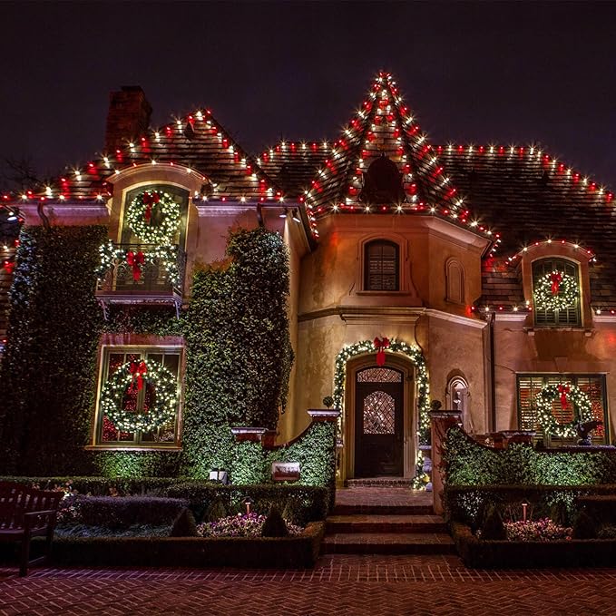 Meconard C9 Led Replacement Christmas Light Bulbs, C9 Shatterproof Led Bulbs for Christmas Indoor Outdoor String Lights, E17 Intermediate Base, Commercial Grade Holiday Bulbs, Red, 50 Pack