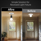 2 PCS Ceramic & Metal E26 Light Socket Extender Black - 5.5" Length,90° Vertical & 360° Horizontal Adjustable, 110V-240V, 150W Max, Fire-Resistant, Light Socket Extender for E26 Light Bulb