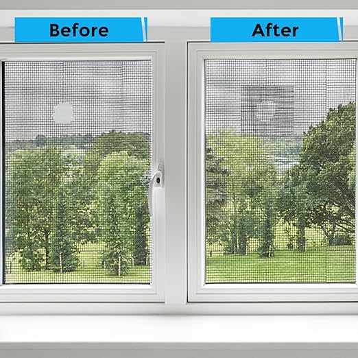 Grey Window Screen Repair Tape, 4IN X 25FT (300IN) Screen Repair Kit for Windows or Doors, Strong Adhesive Patch Kit Fiberglass Mesh Tape