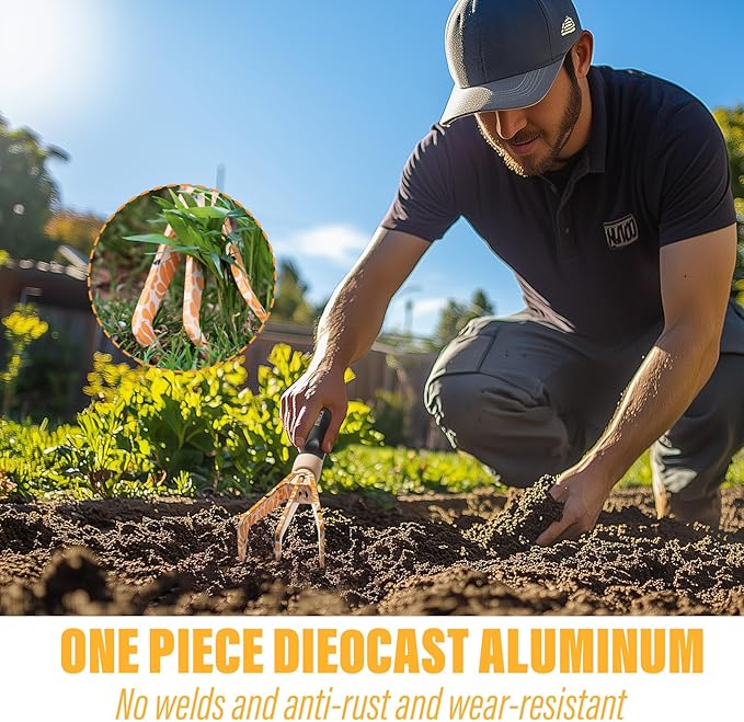 Aimerla Gardening Tool Set of 5 Heavy Duty Aluminum Garden Tools with Non-Slip Rubber Grip, Fashion Garden Bag, Durable Hand Tools for Garden, Weeding, Gardening Gifts for Women,Men - Daisy