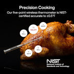 Typhur 8QT Sync Air Fryer with Built-in Wireless Meat Thermometer, 9-in-1 Smart Airfryer with Ceramic Nonstick Basket for Quick Easy Meals, 450°F Max, Cooks 6lb Whole Chicken, Dishwasher Safe, 120V