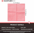 Disposable Cleaning Cloths Reusable Dsih Cloths for Kitchen Disposable Dish Rag Dry Fast 11.8x11.8 inch Pack of 100, Red