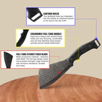 11 Inch Hatchet with Sheath, Small Compact Machete Axes, Fixed Blade Full Tang Camping Tactical Knife for Woodworking, Garden Machete Axe with Sheath for Bushcraft Yards Bushes Wood, A2BK