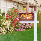 Autumn Pumpkin Thanksgiving Mailbox Cover Magnetic Fall Sunflower Maple Leaf Mailbox Cover Standard Size 21 x 18 Inch Farmhouse Rustic Welcome Post Box Cover Wraps Garden Yard Home Decor for Outdoor