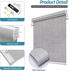 SmartWings Motorized Smart Blinds with Remote, Custom Automatic 100% Blackout Roller Shade Compatible with Alexa/Homekit/Google, Electric Smart Blinds for Indoor Windows, Vigor Pape Grey