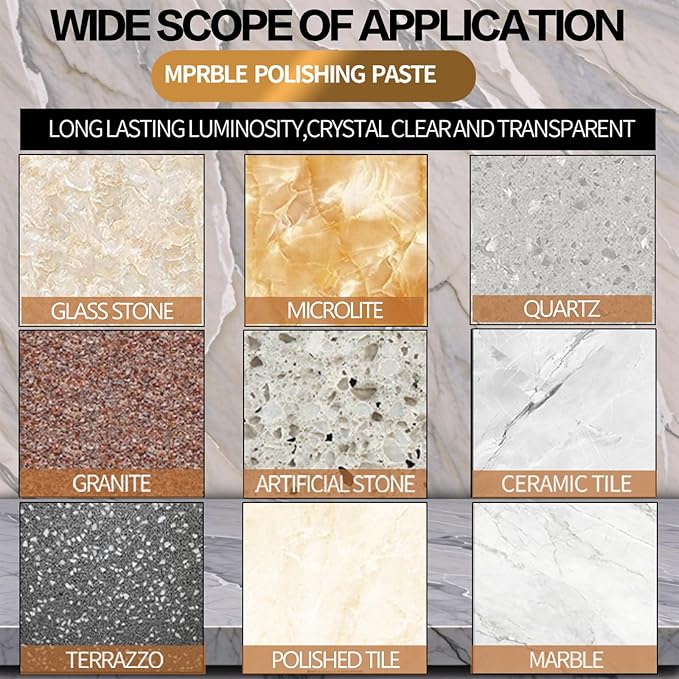 Marble Polishing Paste, Professional Marble Cleaner & Quartz Polish, Stone Sealer & Protector for Countertops, Floors, and Walls – Marble Polishing Compound Kit, 2.2LB (2 Piece)