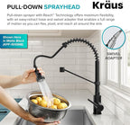 KRAUS Bolden Commercial Style 2-Function Single Handle Pull Down Kitchen Faucet in Chrome, KPF-1610CH (Pack of 1)