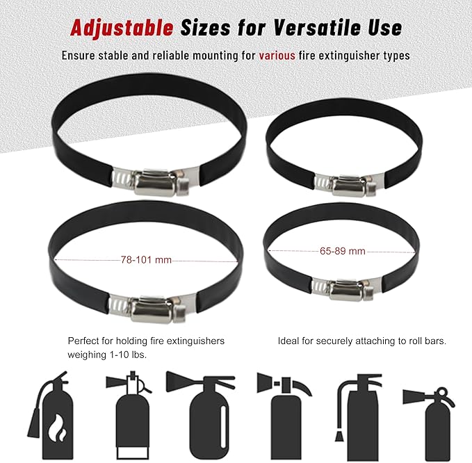 Fire Extinguisher Mount for Vehicle - Quick Release Fire Extinguisher Bracket Holder for Jeep Wrangler JT, TJ, JL, JKU, UTV, Polaris RZR, Ranger, Can-Am X3, Yamaha, ATV, Tractor – Corrosion-Resistant