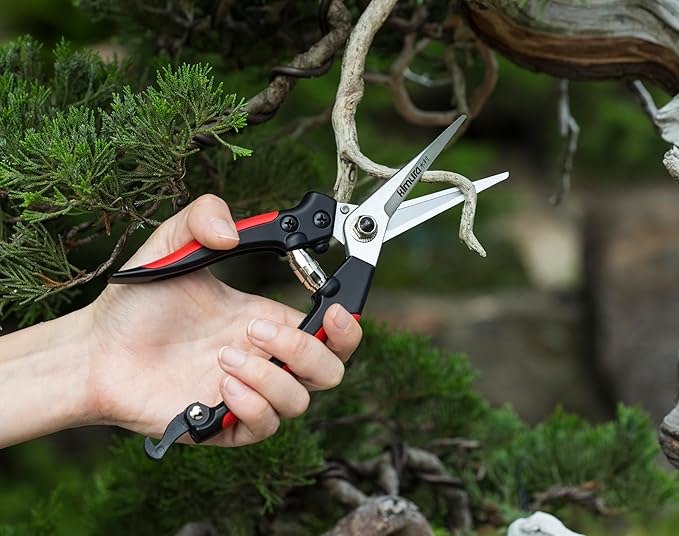 Kimura® 8" Pro Pruning Scissors, Premium Japanese SK5 Hi-Carbon Steel Blades, Non-Slip Vinyl Coated Handles, Lightweight & Ergonomic, Multi-Tasking Pruning Shears, Garden Snips, Precision Clippers