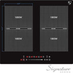 K&H SIGNATURE SERIES 4 Burner 24 Inch Built-in Induction FLEX Electric Stove Top Ceramic Cooktop SLIDER Touch Control 240V 6800W IN24-6004FLX