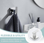 Suyar Bathroom Accessories Set Polished Chrome, SUS 304 Stainless Steel Bathroom Hardware Set 4 Pieces, Include Robe Hook, Toilet Paper Holder, Hand Towel Holder, Towel Bar, Wall Mounted
